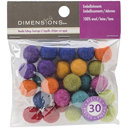Dimensions Crafts 72-74019 Wool Ball Assortment for Needle Felting, Mini