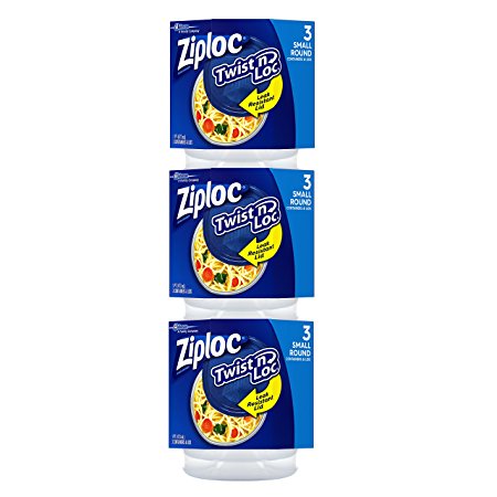 Ziploc Twist N Loc Container, Small, 9 Count