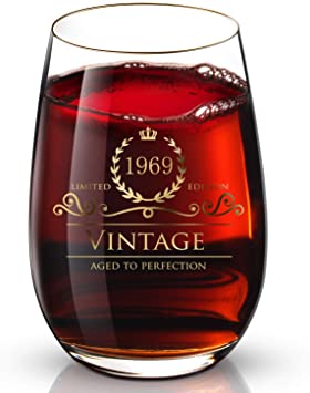 1969 51th Customized 24K Gold hand crafted luxury drinking and wine glass for wedding,anniversary,birthday,holidays and any noteworthy occasions,it’s perfect gifts ideal for bridesmaids,wife and son