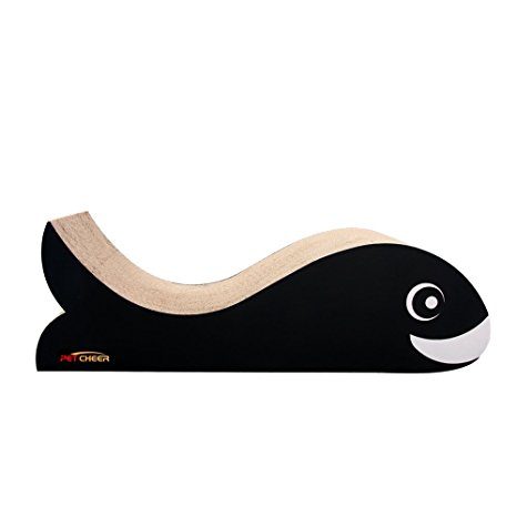 PetCheer Dolphin Ultimate Cat Scratcher Lounge [Superior Cardboard & Construction] with Catnip