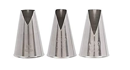 Ateco #881 & #882 & #883 - Set of 3 St Honore Pastry Tips - Stainless Steel