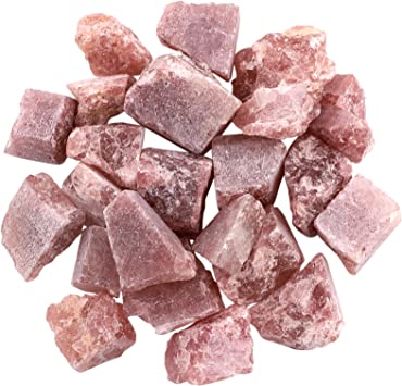 Hilitchi 1lb Bulk Raw Strawberry Quartz Stone Rough Crystal Stone for Cabbing, Tumbling, Cutting, Polishing, Wire Wrapping,Gem Mining, Wicca, Reiki and Crystal Healing
