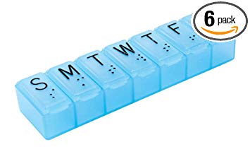 Apex 7-Day Pill Organizer Medium (Color may vary) 1 ea (Pack of 6)