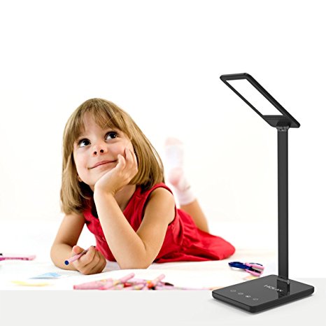 LED Desk Lamps, Holan 8W Study Lamp Desk Light ( Ultrathin Aluminum Alloy, Dimmable Lighting Mode, Memory Function, Eye Care,Touch Control Pannel,1 Hour Auto Timer) for Reading/Study/Relaxation/Sleeping