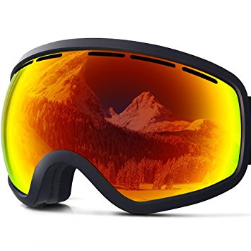 ZIONOR Lagopus X10 Ski Snowboard Goggles with Frame/Frameless Mode REVO Reflective Sphercial Detachable Lens