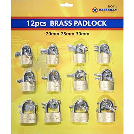 12Pcs - 20mm 25mm 30mm Brass Padlocks