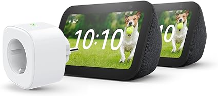 Echo Show 5 (3ª generazione) | Antracite, 2 pezzi   Meross Smart Plug (presa intelligente con connettività Wi-Fi), compatibile con Alexa