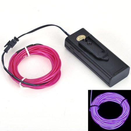 Lychee® 15ft Neon Light El Wire w/ Battery Pack for Parties, Halloween Decoration (purple)