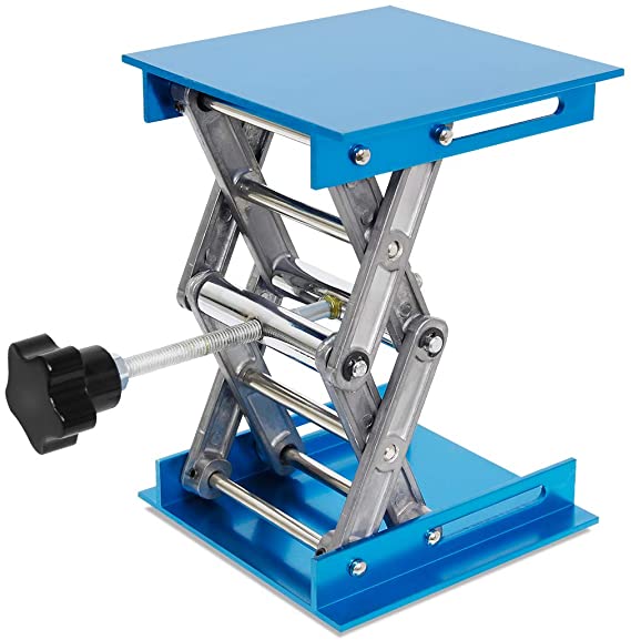 Wisamic Lab Jack 4x4 inch: Aluminium Laboratory Scissor Lift Table Oxide Lifting Platform Stand