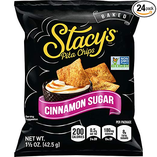 Stacy's Cinnamon Sugar Flavored Pita Chips, 1.5 Ounce (Pack of 24)