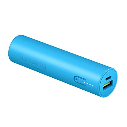 Lumsing Mini Lipstick-sized 3350mAh Power Bank - Portable Charger External Battery Pack for iPhone, iPad, Samsung Galaxy or More (Blue)