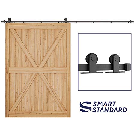 10ft Heavy Duty Sturdy Sliding Barn Door Hardware Kit - Super Smoothly and Quietly - Simple and Easy to Install -Includes Step-by-Step Installation Instruction -Fit 60" Wide Door Panel(T Shape Hanger)