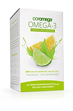 Coromega  Omega-3 Fish Oil, Lemon Lime, 90 ct