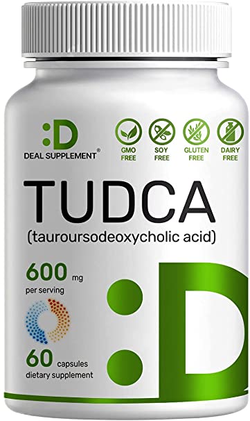 TUDCA Supplement 600mg, 30 Servings, Ultra Strength Bile Salts TUDCA Liver Support - Detox and Cleanse | Genuine Bile Acid TUDCA for Liver Health