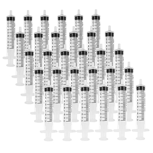Eathtek 30 Pack 10ml Plastic Syringe with Cap, Multiple Uses Measuring Syringe Tools for Labs and Essential Oil