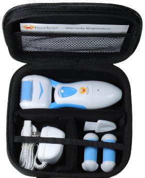 Rechargeable Electric Callus Remover by Foot Love Only One With Travel Case Powerful Foot File Tool to Remove Hard Cracked Dead Skin Fast Professional Pedicure at Home - Spa Like Best Results - Blue
