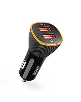 Roav SmartCharge Spectrum Lite, by Anker, 30W Quick Charge 3.0 and PowerIQ Fast Charging 2-Port USB Car Charger with 16,000 Color LED Ring (No Car Locator)