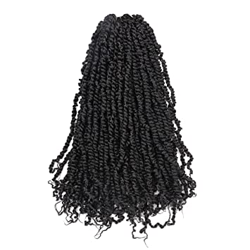 Toyotress TIANA Passion Twist Hair - 20 inch 8 packs (12strands/pack) Pre-Twisted Passion Twist Crochet Hair, Pre-Looped Crochet Braids Synthetic Braiding Hair Extension (20 Inch, 1B)