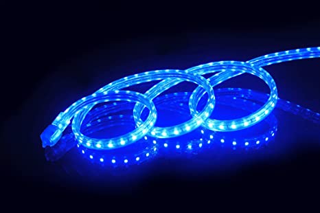 CBConcept UL Listed, 3.3 Feet, Super Bright 900 Lumen, Blue, Dimmable, 110-120V AC Flexible Flat LED Strip Rope Light, Commercial Grade, Indoor Outdoor use, Ready to plug n shine