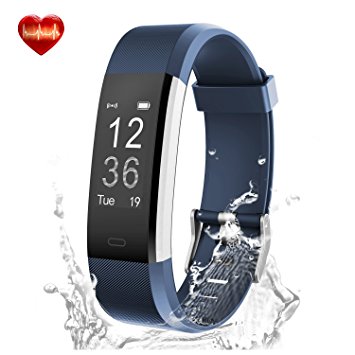 Fitness Tracker, LYOU X5 Plus HR Fitness Watch: Heart Rate Monitor Activity Tracker, Waterproof Bluetooth Wireless Smart Bracelet Pedometer with Replacement Strap for Android and IOS Phones
