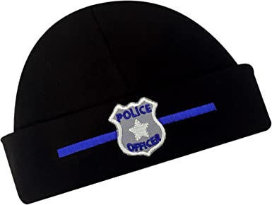 Funny Girl Designs Embroidered Baby Boy Hat Police Officer Keepsake Infant Cotton Hat