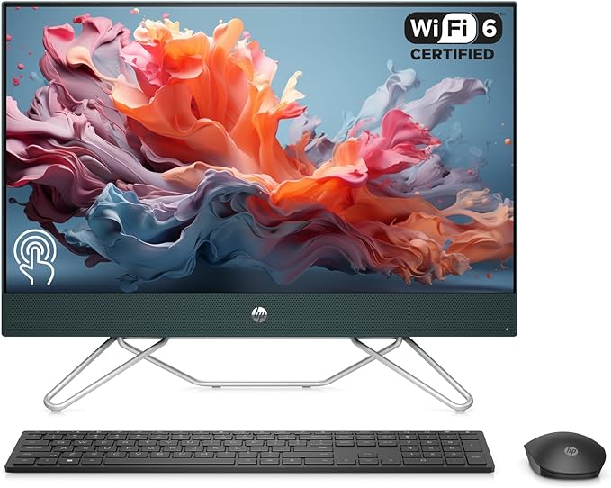 HP 23.8" FHD Touchscreen All-in-One, Intel Pentium Silver J5040, 16GB RAM, 2TB SSD, IR Webcam, Wi-Fi 6, HDMI, RJ-45, Windows 11 Home, Wireless Keyboard Mouse, Starry Forest