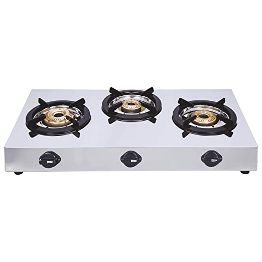 Elica 3 Burner Stainless Steel Gas Stove (Inox 713 sb)