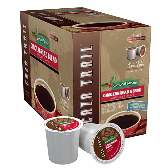 Caza Trail Coffee, Gingerbread Blend, 24 Single Serve Cups, (24 Count)