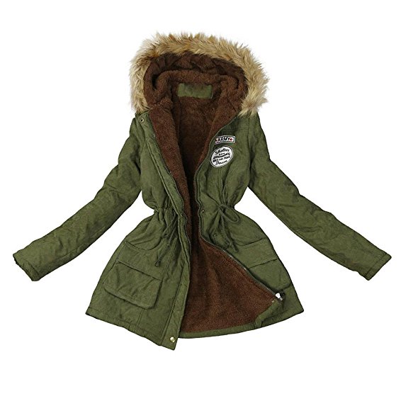 Paymenow Clearance Women Plus Size Winter Warm Faux Fur Long Parkas Trench Hooded Coat