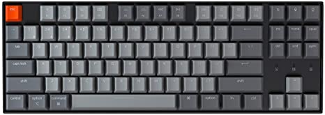 Keychron K8 Bluetooth Wireless Mechanical Keyboard, Tenkeyless 87 Keys Hot-swappable Computer Keyboard White Backlight Gateron Red Switch N-Key Rollover for Mac Windows