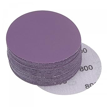 uxcell 30Pcs 3-Inch Purple Sanding Discs 800 Grits Hook and Loop Professional Aluminum Oxide Sand Paper Wet Dry Polish for Wood Metal Paint Finishing