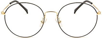 Cyxus Blue Light Blocking Glasses For Women Men Classic Metal Round Frame Eyeglasses UV420 Filter Clear Lens Computer Gaming Glasses (Gold,8090T62)