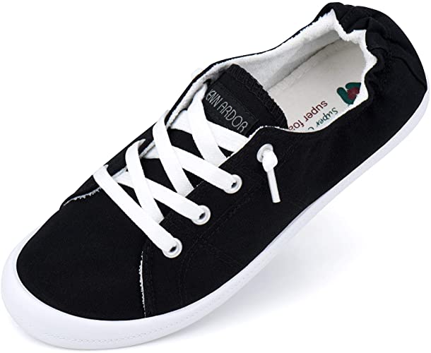 JENN ARDOR Canvas Sneakers Shoes for Women Low Tops Slip On Sneakers Casual Shoes Comfortable