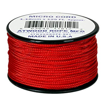 Red MS03 1.18mm x 125' Micro Cord Paracord Made in the USA
