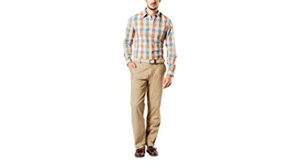 Dockers Men's Big and Tall Washed Khaki Flat Front Pant