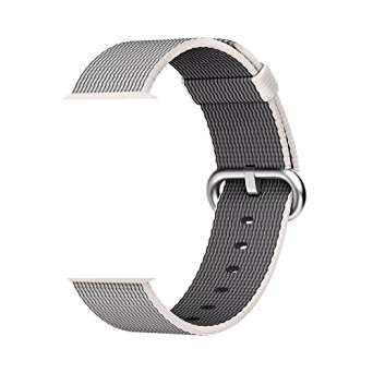 Smart Watch Band, Uitee Woven Nylon Band for Apple Watch 38mm Series 1 & 2, Uniquely and Artistically Designed Replacement Strap for iWatch, Best Comfortably Light With Fabric-Like Feel (Pearl)