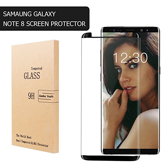 Galaxy Note 8 Screen Protector 2017, 3D Curved Full Coverage Anti-Scratch Samsung Galaxy Note 8 Tempered Glass Screen Protector- Easy Installation (Mini Black)