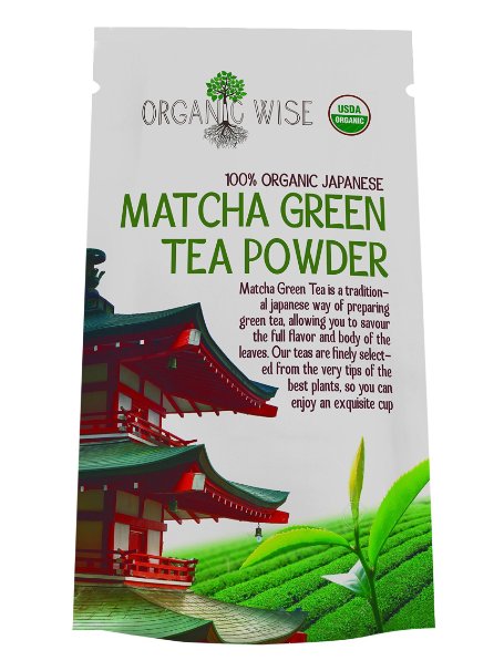 Organic Wise Matcha Green Tea Powder by Organic Wise Japanese Culinary Grade, AntiOxidant Powerhouse, Certified Organic by the Colorado Department of Agriculture, 4 oz