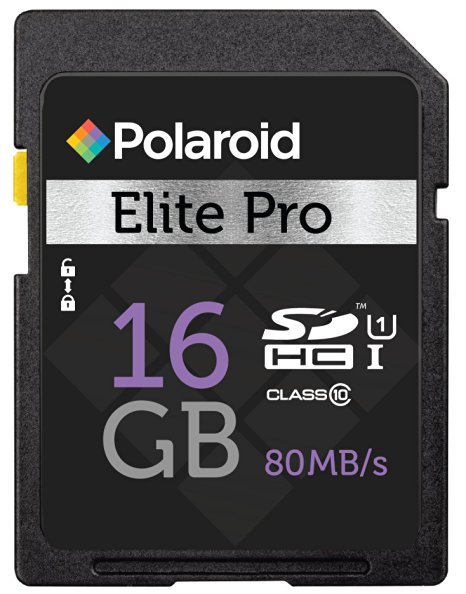 16 GB Class 10 SD Card - SDHC UHS-I, U1 Memory Flash Card - Up to 80 MB/s by Polaroid