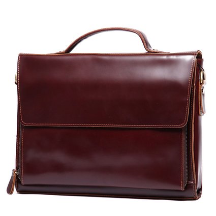 Leathario Men's Shoulder Leather Laptop Briefcase Business Office Bag