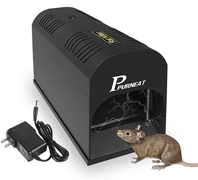P PURNEAT Electronic Rat Traps and Mouse, Rodent Zapper -Electronic Mouse Trap Effective and Powerful Killer Rodent Trap-【2021 Upgraded Version】–Pest Control Rat Traps-Mess Free Operation