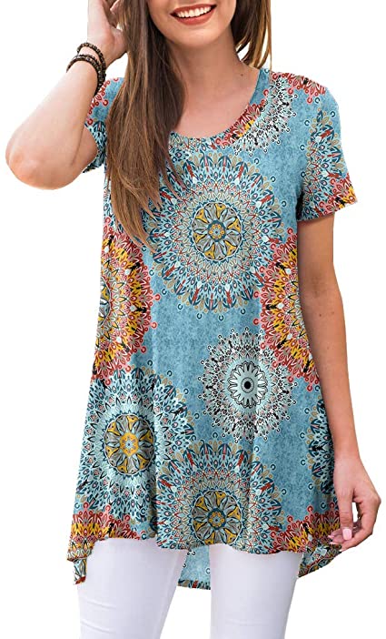 AWULIFFAN Women's Summer Sleeveless V-Neck T-Shirt Tunic Tops Blouse Shirts