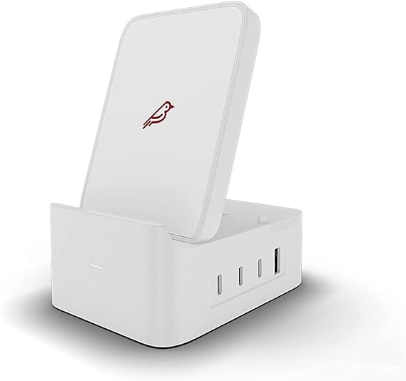 Fledging Spruce 5-in-1 Compact Desktop Charging Station with Qi-Wireless - White