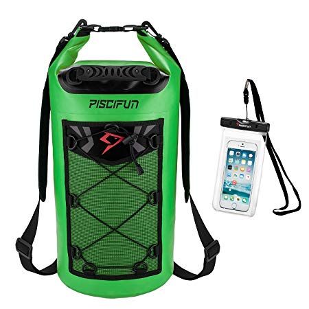 Piscifun Waterproof Dry Bag Backpack Floating Dry Backpack for Water Sports - Fishing, Boating, Kayaking, Surfing, Rafting, Camping Gifts for Men and Women Free Waterproof Phone Case 10L 20L 30L 40L