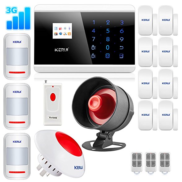 KERUI 8219G Wireless 3G Home Security Burglar Smart Alarm System DIY Kit,PSTN GSM Touch Keypad Auto Dial Wireless siren 110dB