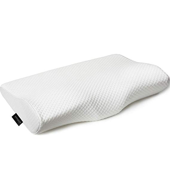 EPABO Contour Memory Foam Pillow Orthopedic Sleeping Pillows, Ergonomic Cervical Pillow for Neck Pain - for Side Sleepers, Back and Stomach Sleepers, Free Pillowcase Included (Firm & King Size)