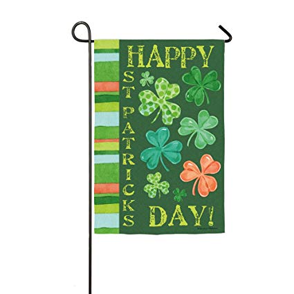 Happy St. Patrick's Day Shamrock Garden Flag