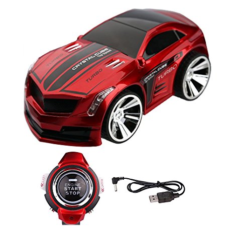 Simlife Rechargeable Voice Control Car,Command by Smart Watch,Creative Voice-activated Remote Control RC Car(Red)