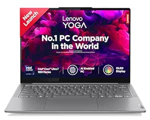 Lenovo Yoga Slim 7 Intel Core Ultra 7 155H Built-in AI 14"(35.5cm) WUXGA-OLED 400Nits Laptop (32GB/1TB SSD/100% DCI-P3/FHD+IR Camera/Win11/Office 21/Alexa/3 Month Game Pass/Grey/1.39Kg), 83CV002DIN