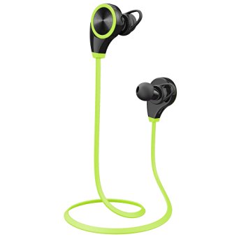 Bluetooth Headphones,Fetta V4.1 Wireless Sport Headphones Stereo In-Ear Noise Cancelling Sweatproof Headphones with Mic for iPhone 6S Samsung Note LG HTC Sony iPad And Other Android Devices (Green)